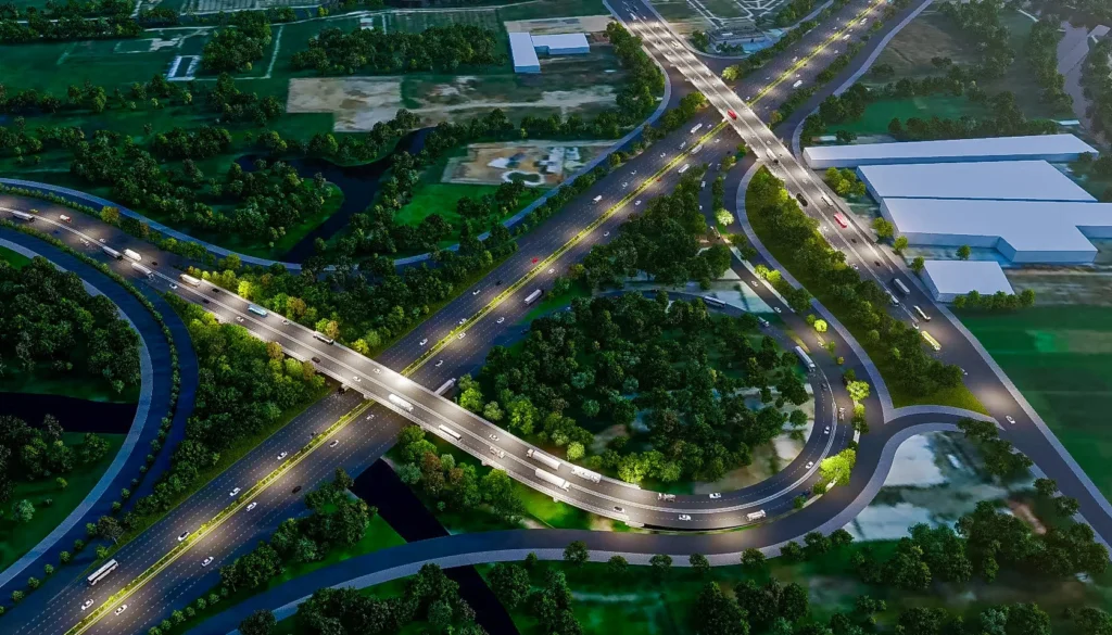 nut giao thong vanh dai 3 phoi canh dem